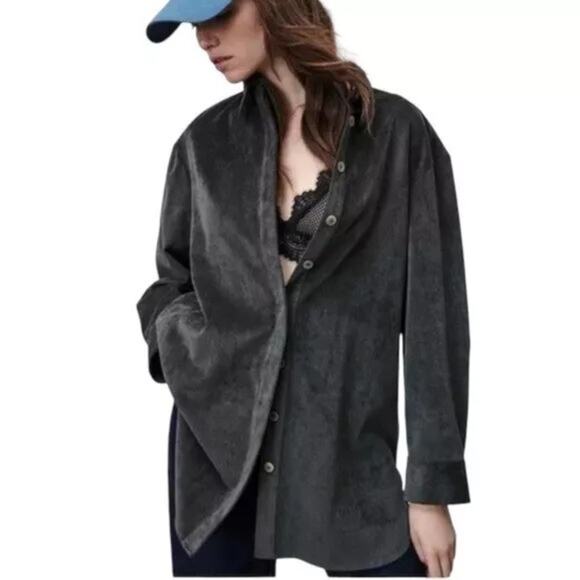 Zara Tops - Zara Charcoal Button Down Shirt